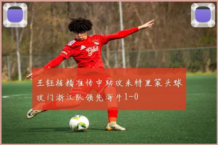 王钰栋精准传中助攻米特里策头球攻门浙江队领先海牛1-0